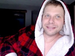 Morning webcam session: stroking hairy big white cock