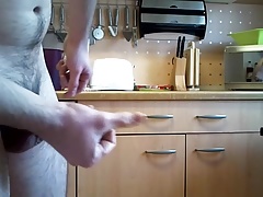 Wanking in Kitchen