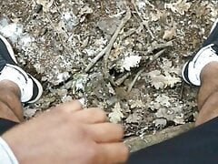 Wanking outdoor