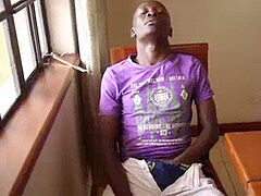 black African lad Kalem milks Off