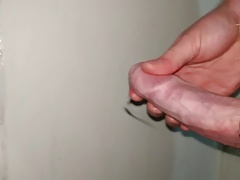 Blasting my wall with cum !