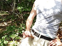 Wanking by the water. Cumming by the river. Verbal too.