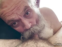 Moustache Grandpa Cocksucker Gives Glorious Suck Job