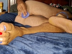 Tnfootlvr plays with his own butt since his girlfriend won't do it for him