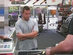 Very buff dude becomes another piece of meat