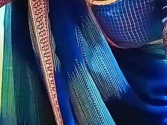 Wear blue saree