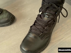 Classmate takes Damians massive raging dick deep in his tight ride