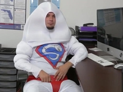 Gay queers celebrate halloween with interracial gay threesome in the office