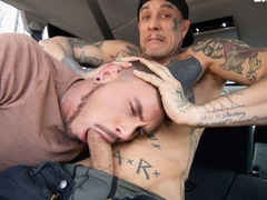 Tattooed dudes Bo Sinn and Seth Knight enjoy hot anal