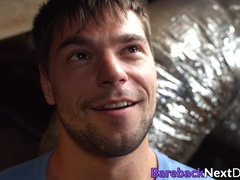 Muscular Aspen and Elliot Finn barbacking and sucking dicks