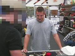 Buff dude is just another pair of holes for these pawn shop owners