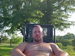 Daddy Shoots a Big Load in the Backyard