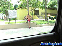 Muscular Latino athlete picked up and anally pounded
