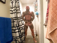 Rubbing one out in the shower