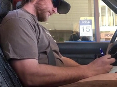 Horny Guy Bustin A Nut at the Bank ( Hands free Public Cum )