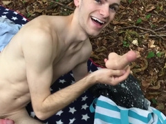 Fledgling Homo Lad Miller Larkin Rails His Faux-Cock In The Forest