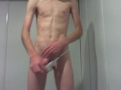 Adorable femboy Nymfoxie tries on gay sex toys