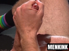 Horny Maxx Monroe continues edging himself before blowing his load