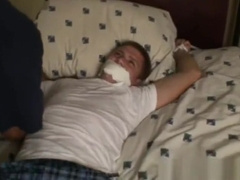 straight boy stripped in bed 1