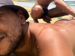 Hot gay couple enjoying some outdoor fun and enhancing their bond