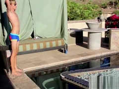 Good looking twink Tyler Thayer strips and jacks off