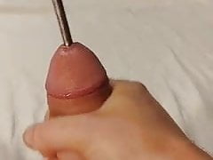 Deep cock sounding wank
