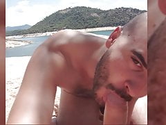 Sucking dick in a beach