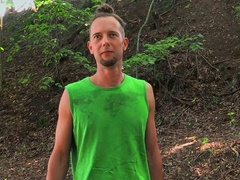 Dude with a sexy voice takes a facial after hard anal