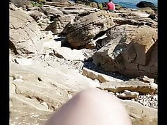 Exhib and masturbation outdoor beach