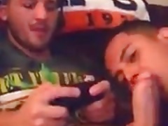 Sucking his boygriend's big dick