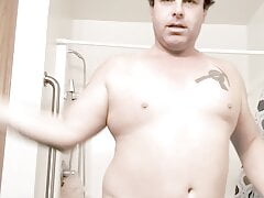 November nunchuck play in bathroom