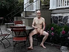 Shamelessly naked in a cafe