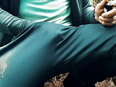 Piss wanking, drinking piss and close up cum shot in my wet trackies