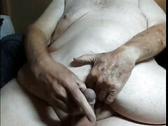 Stroking with cum at end