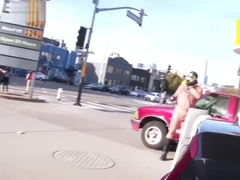 Rocky Angel Naked at the Car Wash and Gas Station