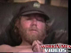 Dirty old bum Lee Bond masturbates for money on a bed