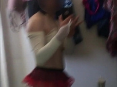 Cdzinha college girl getting prepared and parading at Casa do Casado