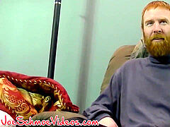 crimson hair convict Chris prepares his meatpipe for a suck off