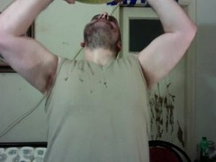 Strong bear pounds, bear jerks off, impressive muscles