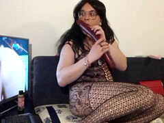 Diana trance on webcamshow pummels her hole large fake penis