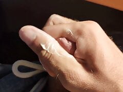 Miliking cock with skin cream