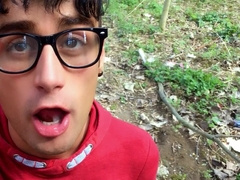Latino with glasses bj's man meat outdoor and drinks jizm POINT OF VIEW