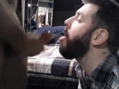 Big-Cock Bear Amateur Gets a Face Full of Cum