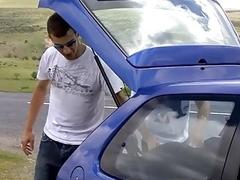 Two English lads camping and jerking off together