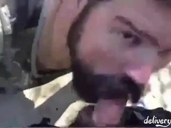 Daddy gives a facial in the woods258