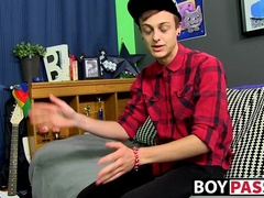 Jason Valencia jerking off his big twink cock until jizzing