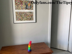 indeed opening my fuck hole with a missive faux-cock cute and slow