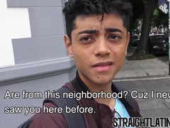 Straight Latino paid to ride big cock bareback and eat jizz