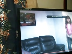Another cum and eat while watching T.