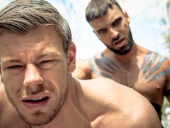 Toby Dutch and Abraham Al Malek in a hot gay spoof here